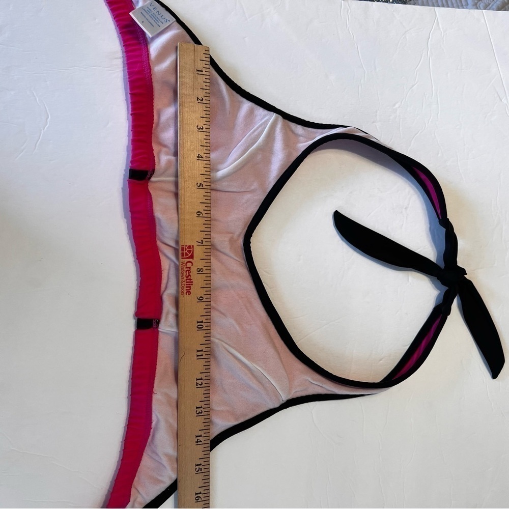 Venus pink and black sporty tie bikini top size C - Picture 5 of 9